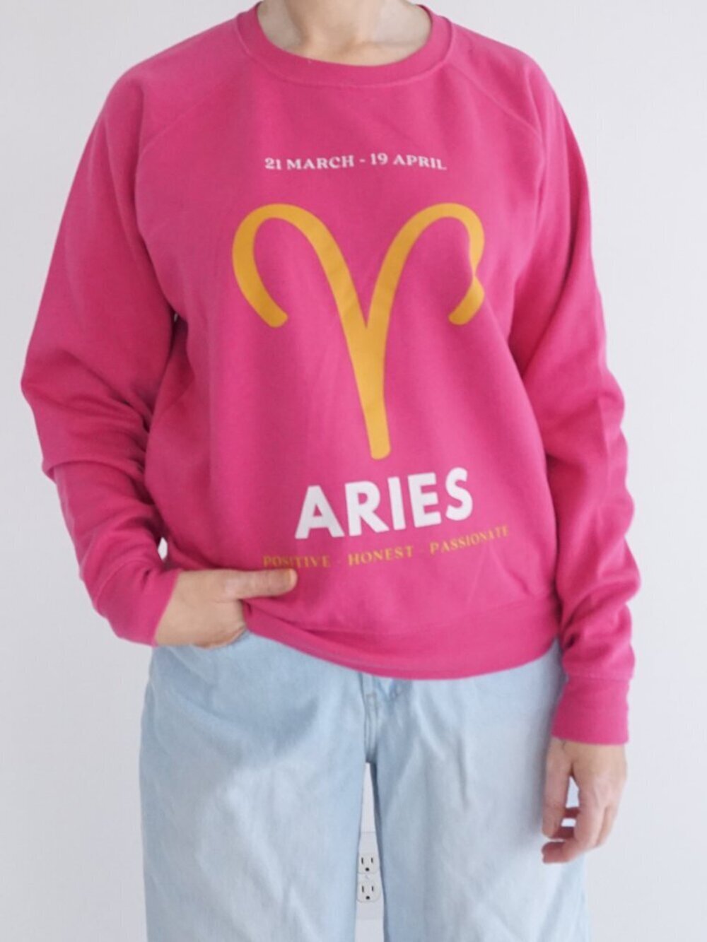Anthropologie The Zodiac Sweatshirt Catherine O’Sullivan Pink Aries Sweater XS